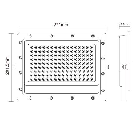 LED-ulkovalonheitin LED/150W/230V 5000K IP65 harmaa