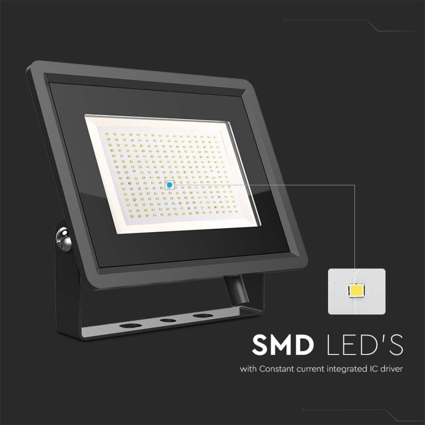 LED-ulkovalonheitin LED/200W/230V 4000K IP65 musta