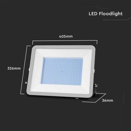 LED-ulkovalonheitin SAMSUNG CHIP LED/200W/230V 4000K IP65 musta