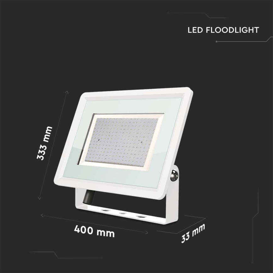 LED-ulkovalonheitin LED/200W/230V 4000K IP65 valkoinen