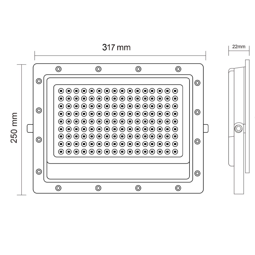 LED-ulkovalonheitin LED/200W/230V 5000K IP65 harmaa