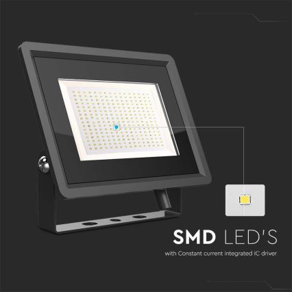 LED-ulkovalonheitin LED/200W/230V 6500K IP65 musta