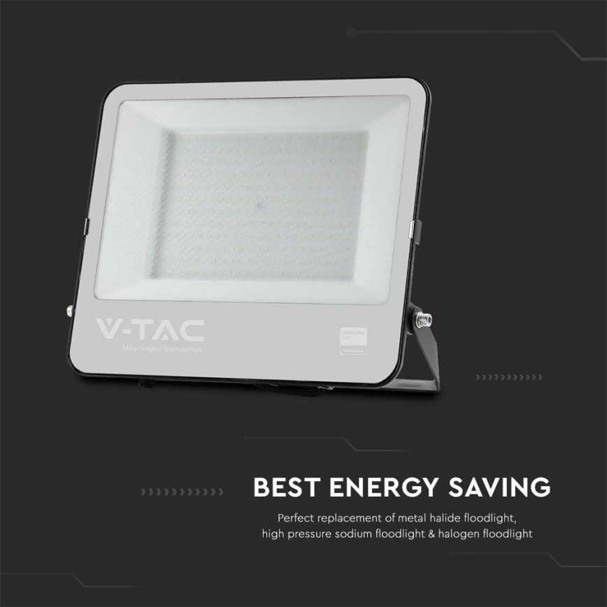 LED-ulkovalonheitin SAMSUNG CHIP LED/200W/230V 6500K IP65 musta