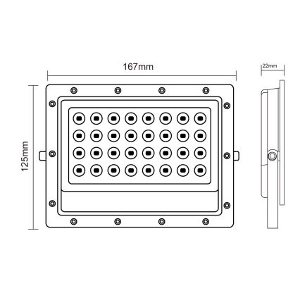 LED-ulkovalonheitin LED/50W/230V 5000K IP65 harmaa
