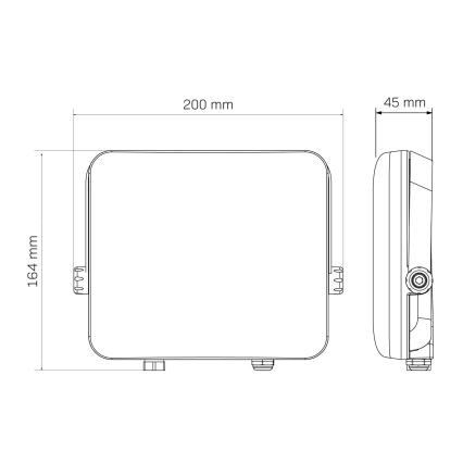 LED-ulkovalonheitin MILKY LED/50W/230V 4000K IP65 musta