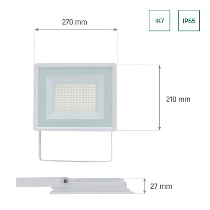 LED-ulkovalonheitin NOCTIS LUX 3 LED/100W/230V 4000K IP65 valkoinen