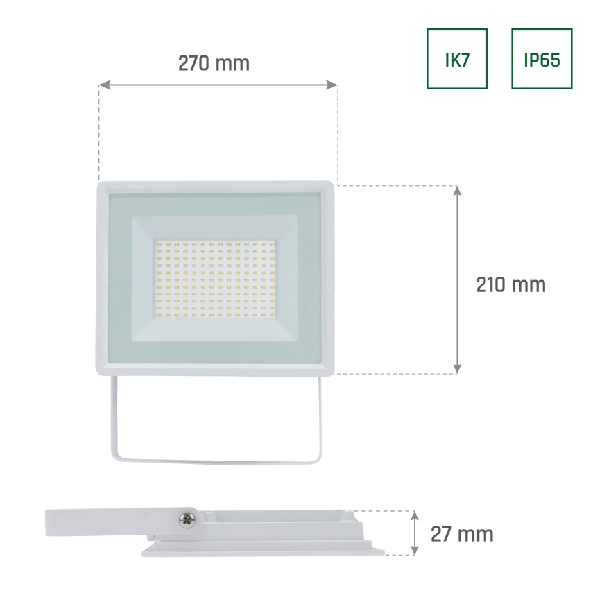 LED-ulkovalonheitin NOCTIS LUX 3 LED/100W/230V 4000K IP65 valkoinen