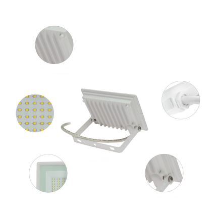 LED-ulkovalonheitin NOCTIS LUX 3 LED/30W/230V 3000K IP65 valkoinen