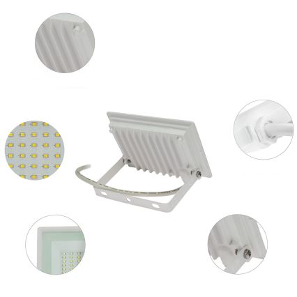 LED-ulkovalonheitin NOCTIS LUX 3 LED/30W/230V 4000K IP65 valkoinen