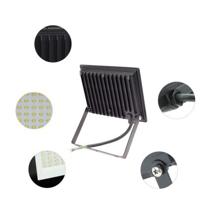LED-ulkovalonheitin NOCTIS LUX 3 LED/50W/230V 6000K IP65 musta