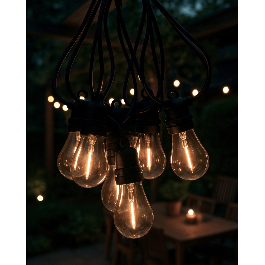 LED-ulkovalosarja 10xLED/0,36W/230V 8 m IP44 musta