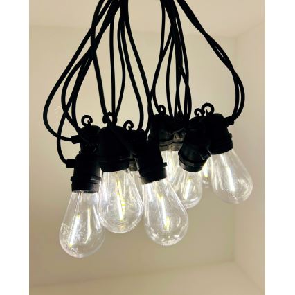 LED-ulkovalosarja 10xLED/0,36W/230V 8 m IP44 musta