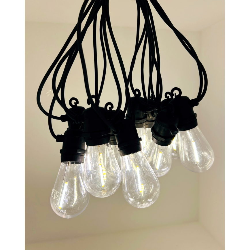 LED-ulkovalosarja 10xLED/0,36W/230V 8 m IP44 musta