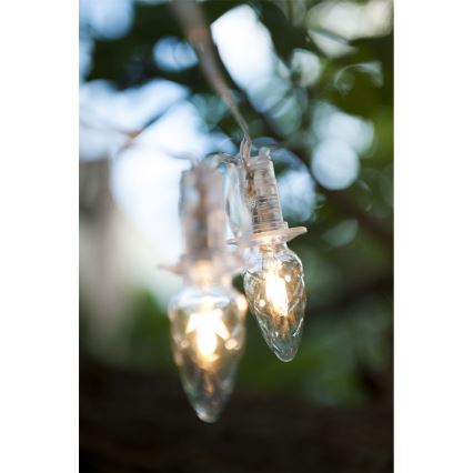 LED Ulkovalaistusköysi CONE FILAMENT 20xE10 19m kirkas/lämmin valkoinen IP44, Valmistettu Tšekissä