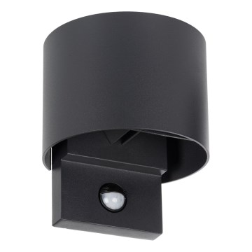 LED-ulko­seinävalaisin liiketunnistimella ja hämäräkytkimellä REKA LED/7W/230V IP54, antrasiitti, pyöreä