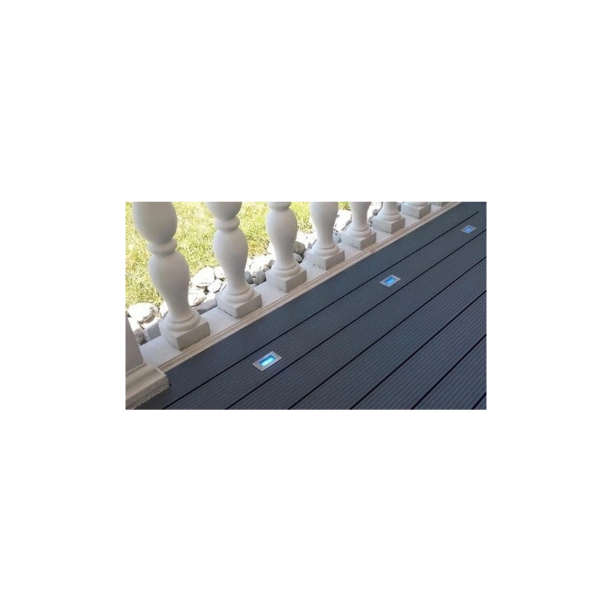 LED upotettava ulkovalo EASY CONNECT LED/2W/230V sininen IP67 suorakulmainen