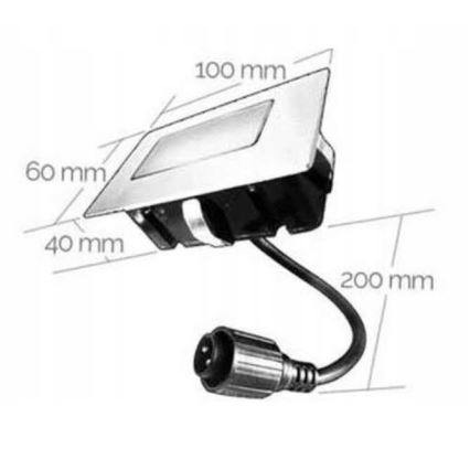 LED upotettava ulkovalo EASY CONNECT LED/2W/230V sininen IP67 suorakulmainen