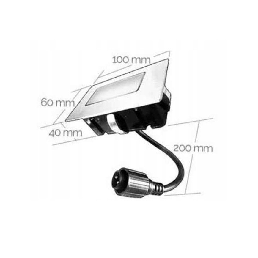LED upotettava ulkovalo EASY CONNECT LED/2W/230V sininen IP67 suorakulmainen
