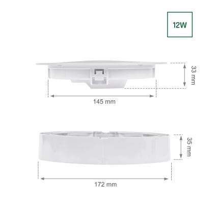LED Upotettava valo ALGINE 2in1 LED/12W/230V 4000K