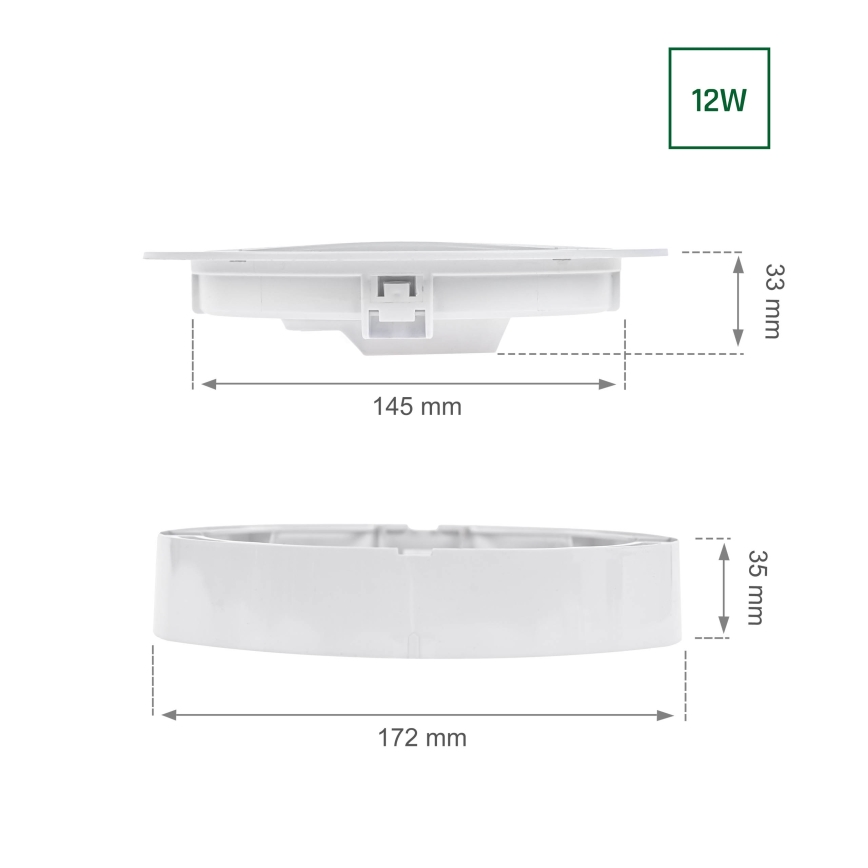 LED Upotettava valo ALGINE 2in1 LED/12W/230V 4000K