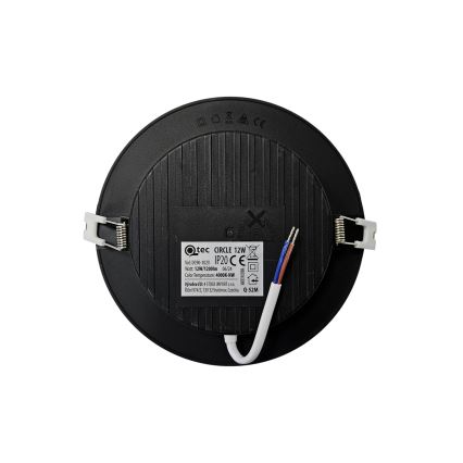 LED upotettava valo CIRCLE LED/12W/230V 4000K halkaisija 17 cm musta