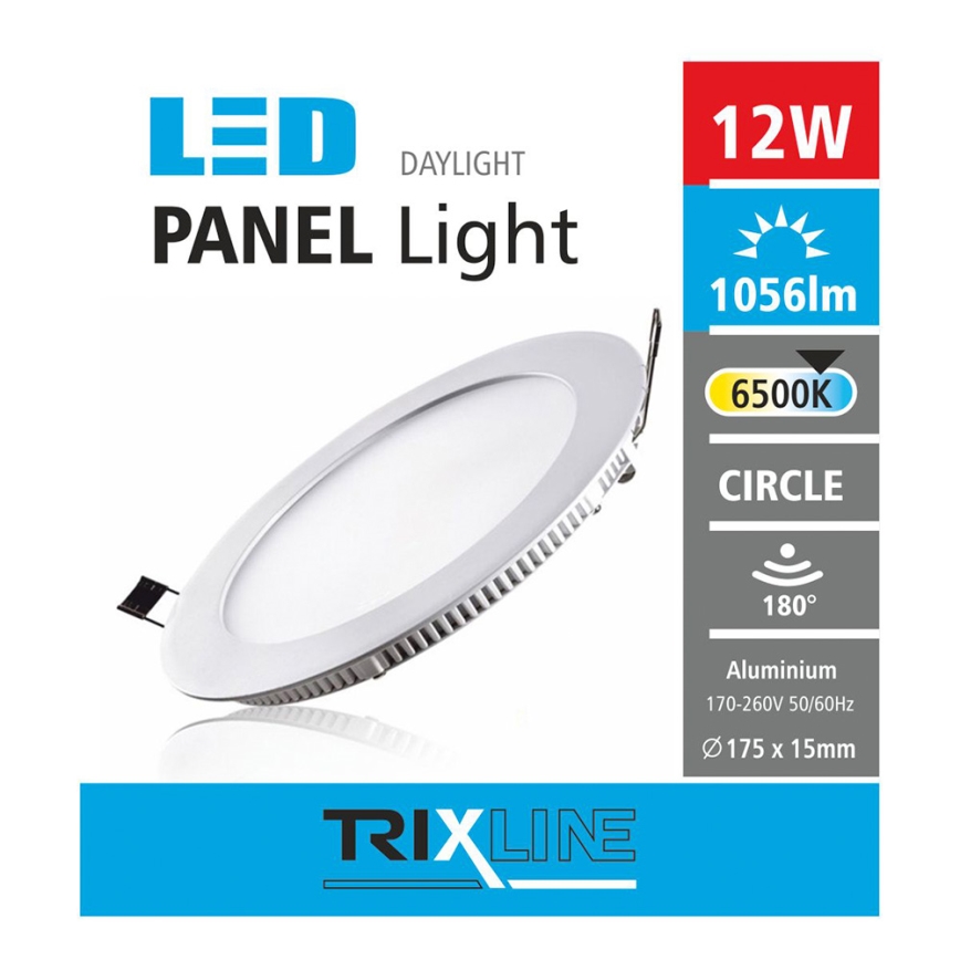 LED upotettava valo CIRCLE LED/12W/230V 6500K halkaisija 17,5 cm valkoinen