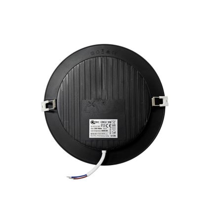 LED upotettava valo CIRCLE LED/18W/230V 4000K halkaisija 22 cm musta