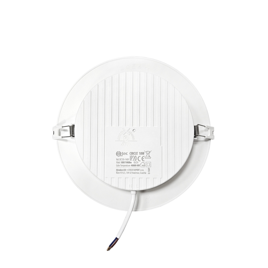 LED upotettava valo CIRCLE LED/18W/230V 4000K halkaisija 22 cm valkoinen