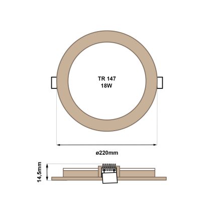 LED upotettava valo CIRCLE LED/18W/230V 4200K halkaisija 22 cm ruskea