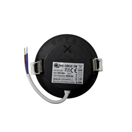 LED upotettava valo CIRCLE LED/3W/230V 4000K halkaisija 9 cm musta