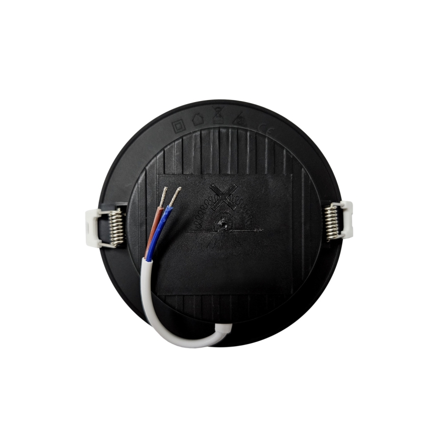 LED upotettava valo CIRCLE LED/6W/230V 4000K halkaisija 12 cm musta