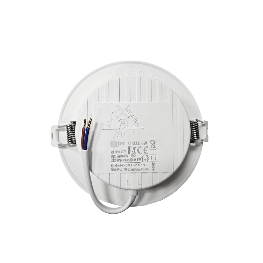 LED upotettava valo CIRCLE LED/6W/230V 4000K halkaisija 12 cm valkoinen