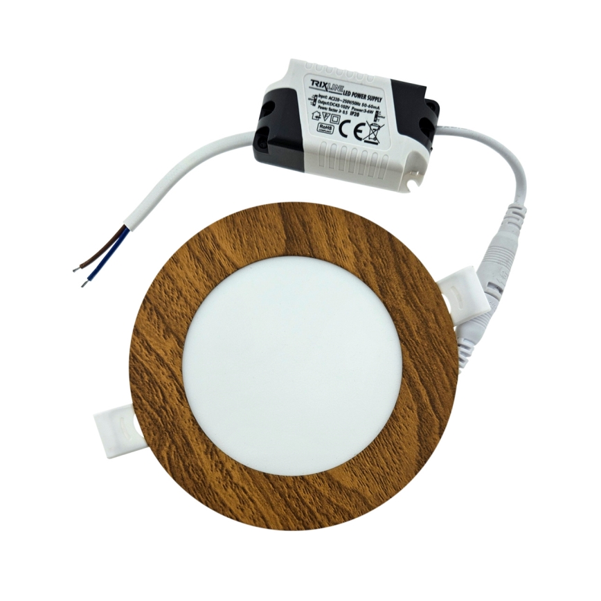 LED upotettava valo CIRCLE LED/6W/230V 4200K halkaisija 11,8 cm ruskea