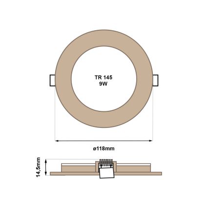 LED upotettava valo CIRCLE LED/6W/230V 4200K halkaisija 11,8 cm ruskea