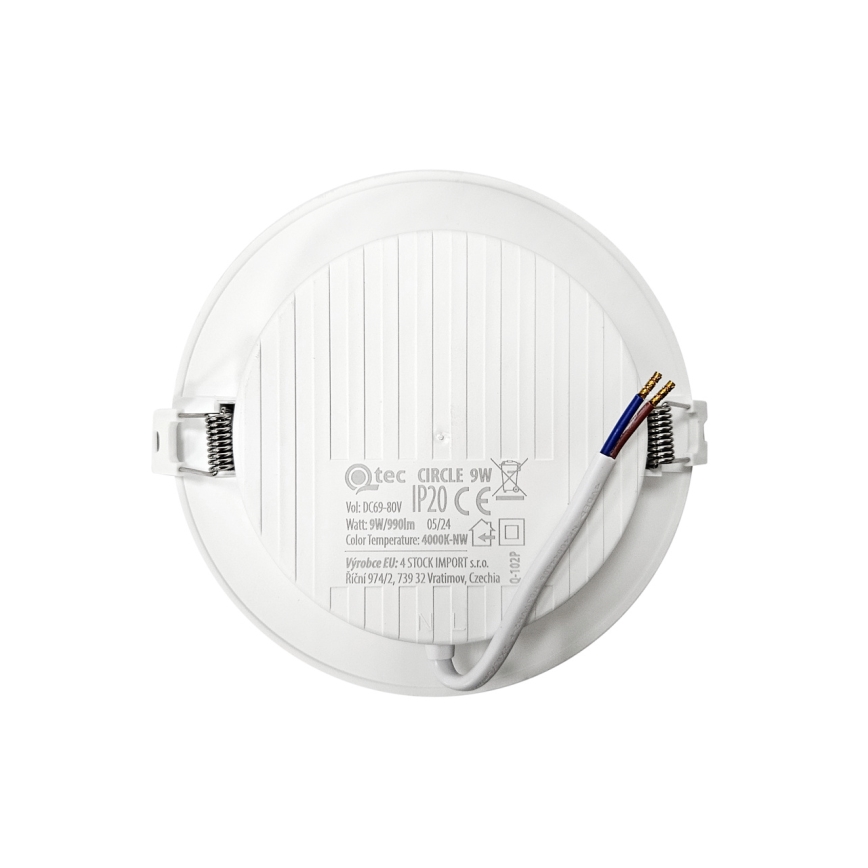 LED upotettava valo CIRCLE LED/9W/230V 4000K halkaisija 14,5 cm valkoinen