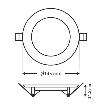 LED upotettava valo CIRCLE LED/9W/230V 6500K halkaisija 14,5 cm valkoinen