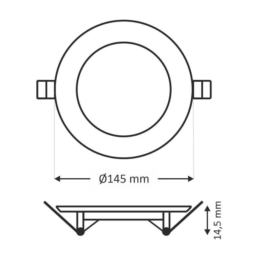 LED upotettava valo CIRCLE LED/9W/230V 6500K halkaisija 14,5 cm valkoinen