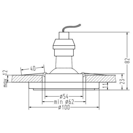 LED upotettava valo EYE 1xGU10/50W + LED/3W/230V