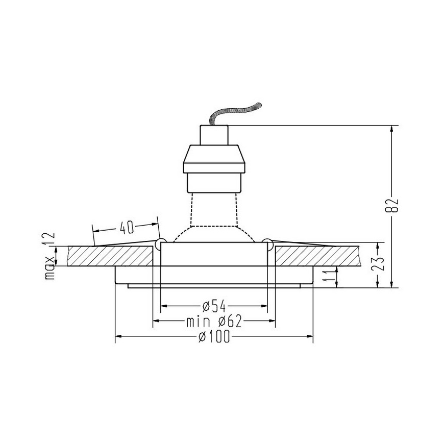 LED upotettava valo EYE 1xGU10/50W + LED/3W/230V