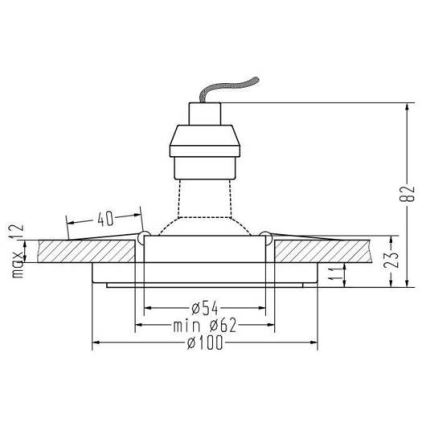 LED upotettava valo EYE 1xGU10/50W + LED/3W/230V