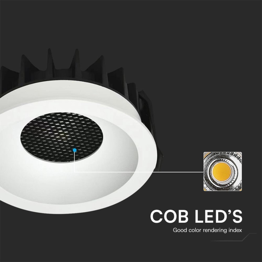 LED upotettava valo LED/12W/230V 3000/4000/6400K ø 8,6 cm valkoinen