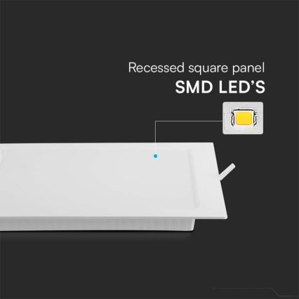 LED upotettava valo LED/18W/230V 22x22 cm 4000K valkoinen