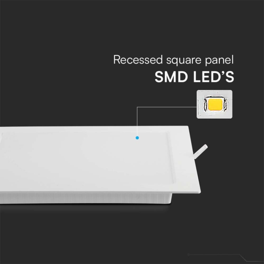 LED upotettava valo LED/18W/230V 22x22 cm 4000K valkoinen