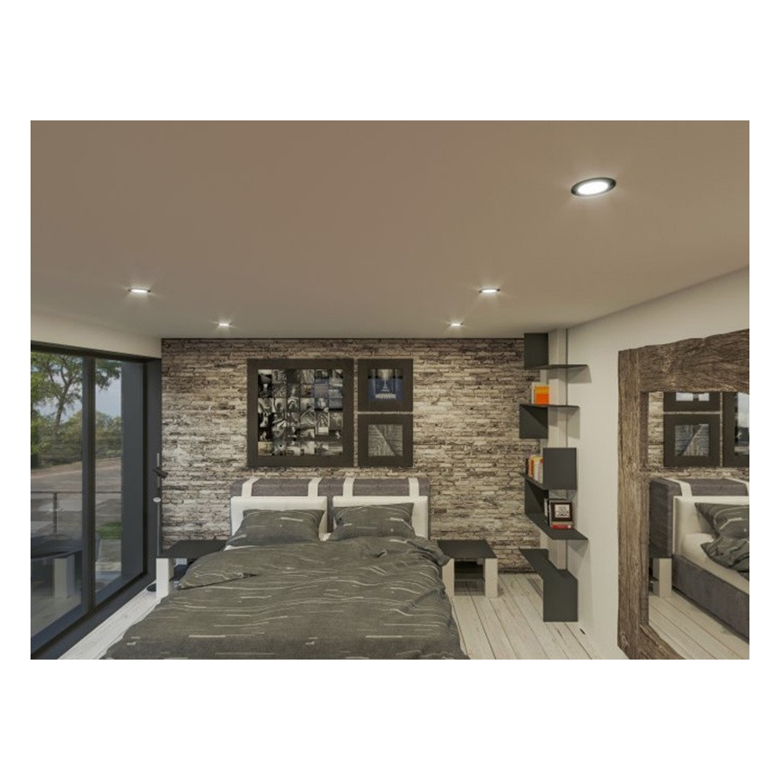 LED upotettava valo LED/18W/230V 3000K halkaisija 11,5 cm musta