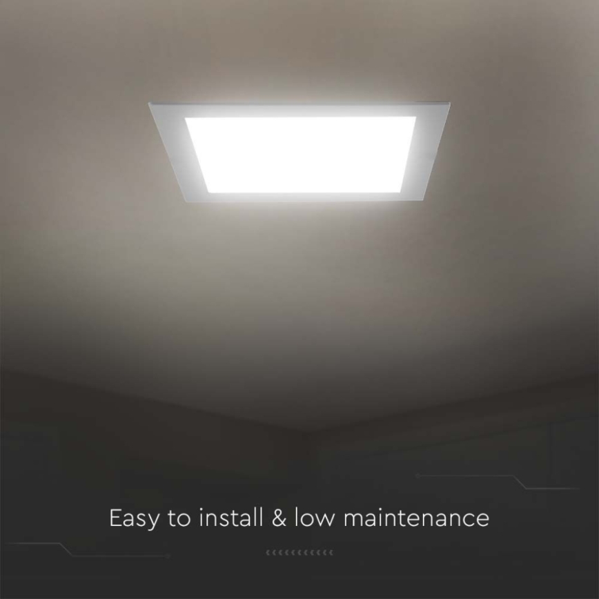LED upotettava valo LED/24W/230V 29,5x29,5 cm 3000K valkoinen