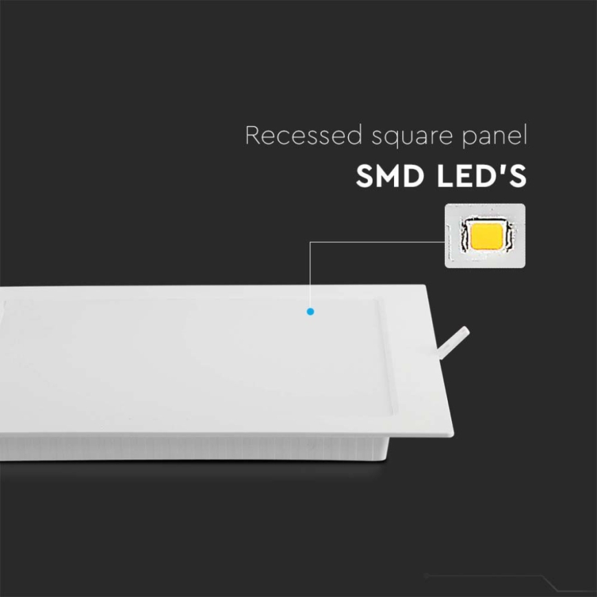 LED upotettava valo LED/24W/230V 29,5x29,5 cm 3000K valkoinen