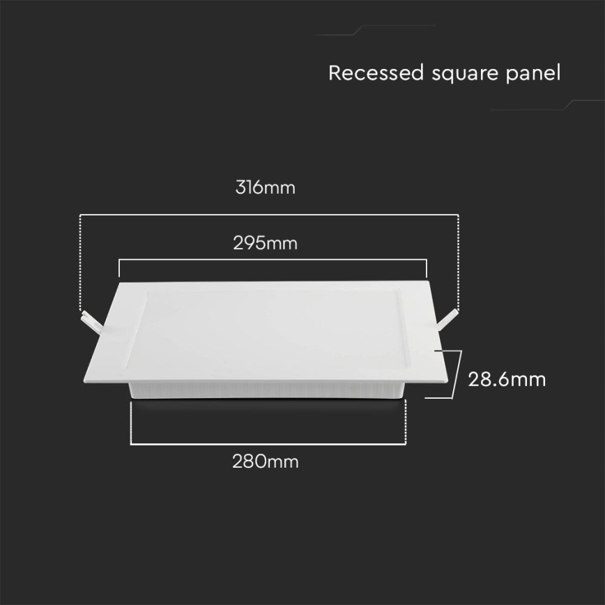 LED upotettava valo LED/24W/230V 29,5x29,5 cm 6500K valkoinen