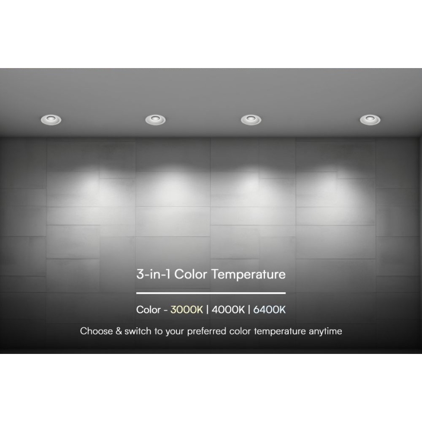 LED upotettava valo LED/24W/230V 3000/4000/6400K ø 13,5 cm valkoinen