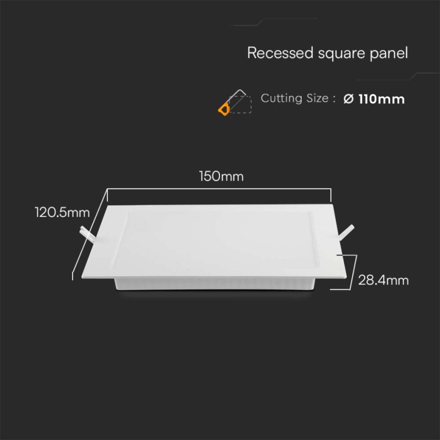 LED upotettava valo LED/6W/230V 12x12 cm 4000K valkoinen