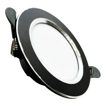 LED upotettava valo LED/7,5W/230V 4000K musta/hopea